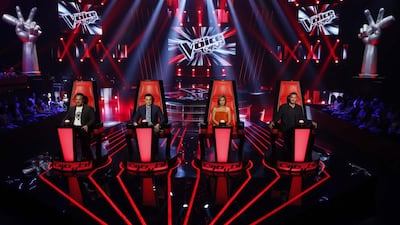 The judges, from left, Assi El Helani, Saber Rebai, Sherine Abdel-Wahab and Kadim El-Saher. Courtesy MBC