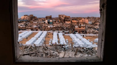 Tents for the displaced Jabalia camp for Palestinian refugees in the northern Gaza Strip. AFP
