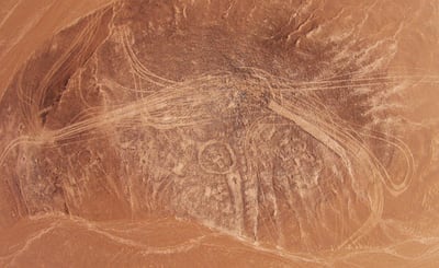 Chile's Chug Chug Geoglyphs, which feature both geometric and zoomorphic elements. Courtesy of Atacama Desert Heritage Foundation