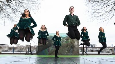 Irish dancers performed on London's South Bank to celebrate St Patrick's Day On Friday morning. PA