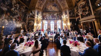 Mark Rutte, secretary general of Nato, addresses heads of state and government at Paleis Huis Ten Bosch at the invitation of Dutch King Willem-Alexander in The Hague. EPA
