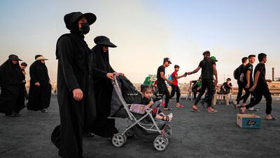 Shiite pilgrims march from Baghdad to Karbala. AFP