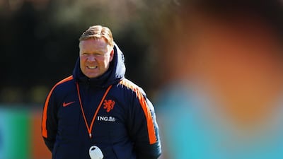 Ronald Koeman oversees training for the Netherlands ahead of Friday's friendly match against England. Dean Mouhtaropoulos / Getty Images