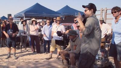 Handouts stills from a four-minute clip from Star Wars: The Force Awakens that J.J. Abrams showed at Comic Con San Diego that highlight the filming in Abu Dhabi last year. Courtesy Lucasfilm