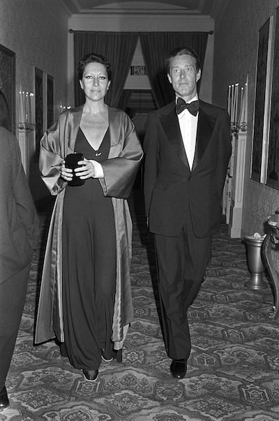 Fashion designer Halston and Elsa Peretti attend the Fragrance Foundation’s dinner at the Plaza Hotel in 1976. Courtesy Penske Media