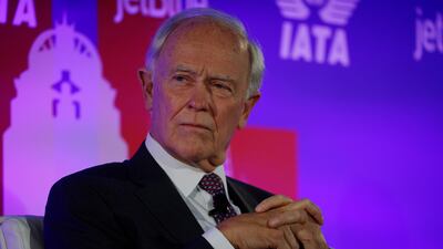 Emirates airline president Tim Clark in a panel discussion at the International Air Transport Association's annual general meeting in Boston, the US, on Monday. Photo: Reuters