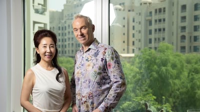 The Hoste Family in their apartment in Palm Jumeirah. All photos: Issa AlKindy for The National