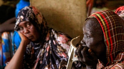Displaced Sudanese in a shelter after being evacuated by the Sudanese army in Omdurman, as fighting rages in the city. AFP