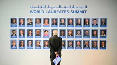 A display of participants at the World Laureates Summit. Omar Al Askar / UAE Presidential Court