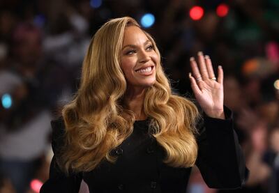 Beyonce appears at the campaign rally with Democratic presidential candidate and US Vice President Kamala Harris in Houston, Texas. Getty Images / AFP