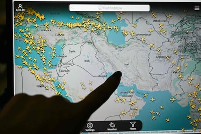 Air traffic has been disrupted by the exchange of missile fire across the Middle East. AFP