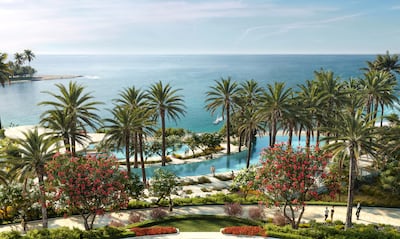 A newly released render of Wynn Al Marjan Island's sprawling private beachfront. Photo: Wynn Resorts