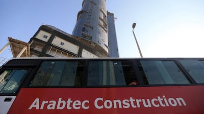 Arabtec announced heavy losses for 2015. Pictured, the Saraya residential towers project on Corniche in Abu Dhabi. Ravindranath K / The National