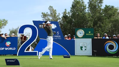 DUBAI, UNITED ARAB EMIRATES - NOVEMBER 16: Mike Lorenzo-Vera of France tees off on the 2nd hole during day two of the DP World Tour Championship at Jumeirah Golf Estates on November 16, 2018 in Dubai, United Arab Emirates. (Photo by Andrew Redington/Getty Images)