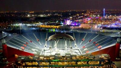 A shot of the purpose-built Diriyah Arena for the Clash on the Dunes boxing event. Courtesy Diriyah Arena