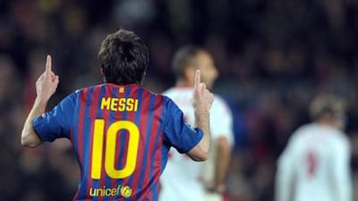 Lionel Messi became only the fourth player to score five goals in a European Cup match.