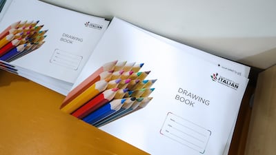 Drawing books are ready for students to get creative.