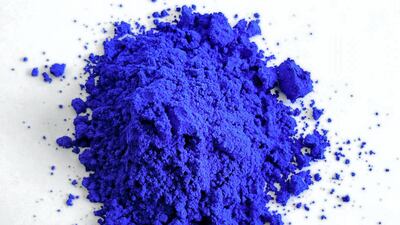 Photograph of YInMn Blue as synthesised in the laboratory.