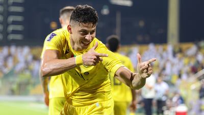 Al Wasl's Alexis Perez celebrates after opening the scoring at Zabeel Stadium.
