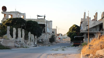 Syrian district of Daraa al-Balad deserted following fighting between government forces and armed opposition groups in Syria's southern province of Daraa. AFP