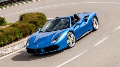 The new Ferrari 488 Spider feels very similar to drive to the hardtop 488 GTB, and is refined even with its roof lowered. Photos courtesy Ferrari