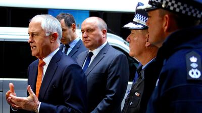 Australian prime minister Malcolm Turnbull speaks during a media conference announcing the country's national security plan to protect public places in central Sydney on August 20, 2017. David Gray / Reuters