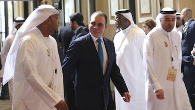 Fifa presidential candidate Prince Ali Al Hussein of Jordan attends the opening session of the Dubai International Sports Conference. Ashraf Mohammad / Reuters