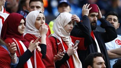Turkey fans watch the international friendly between England and Turkey. Reuters / Darren Staples
