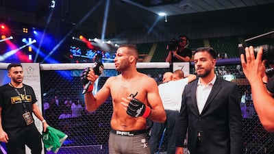 Abdullah Al Qahtani cruised past Jordan’s Yazeed Hasanain at PFL Mena, held at The Green Halls in Riyadh on Friday, winning by verbal submission right at the end of the second round. All photos: PFL