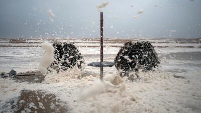 Debris litters a beach during Cyclone Mekunu in Salalah, Oman, May 26, 2018. Cyclone Mekunu blew into the Arabian Peninsula early Saturday, drenching arid Oman and Yemen with rain, cutting off power lines, officials said. Kamran Jebreili / AP Photo