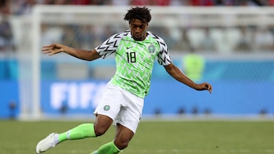 Nigeria midfielder Alex Iwobi in action against Iceland. Catherine Ivill / Getty Images