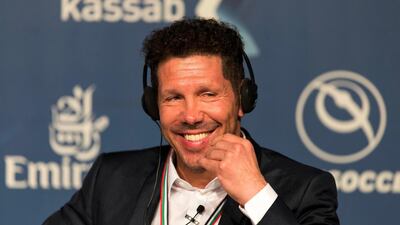 Diego Simeone confirmed on the sidelines of the Dubai International Sports Conference that he will remain at Atletico Madrid until at the conclusion of next season despite being linked with a slew of jobs in football. Christopher Pike / The National