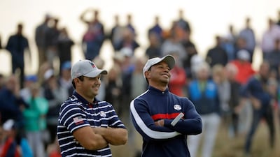 Tiger Woods of the US, right, and Patrick Reed of the US were a pairing. AP Photo