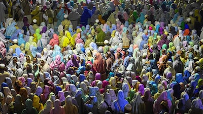 Muslim women pilgrims of the Dawoodo Bohra community take part in a Bohra ceremony in Colombo, in the run up to Ashura, one of the holiest days in Shiite Islam. AFP