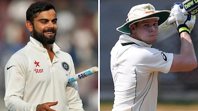 India's Virat Kohli and Australia's Steve Smith. Composite from agencies