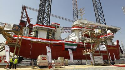 The design weight of Seajacks Hydra exceeds 7,000 tonnes. Jeffrey E Biteng / The National