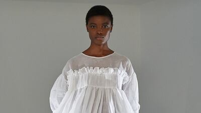 For spring/summer 2022 Molly Goddard's signature smocking was given a lighter touch. Photo: Molly Goddard