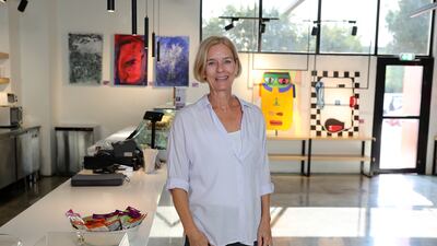 Wemmy de Maaker, director of Mawaheb studio, invites people and organisations to connect with the artists, sign up for workshops and use the cafe in Dubai's Al Quoz area. Pawan Singh / The National