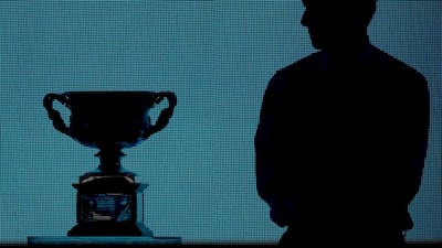 The Norman Brookes Challenge Cup is seen before the final. Getty Images