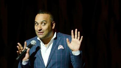 LAS VEGAS, NV - AUGUST 24: Comedian Russell Peters performs live at the Pearl concert theater at Palms Casino Resort on August 24, 2013 in Las Vegas, Nevada. (Photo by Denise Truscello/WireImage)