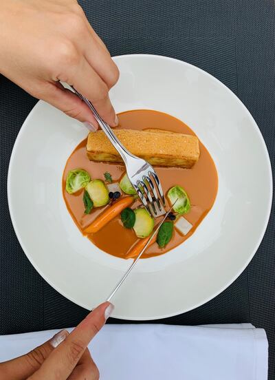 The flavourful pike comes in a sauce with an overpowering lobster taste