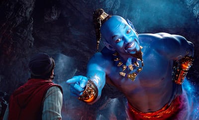 Will Smith as Genie in Disney's live-action adaptation of the 1992 animated classic Aladdin. Courtesy Disney via AP