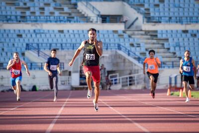 Nour Hadid eases to a comfortable 200m win at the Camille Chamoun Sports City Stadium, Beirut, Lebanon on 29 May 2021. Christel Saneh for The National