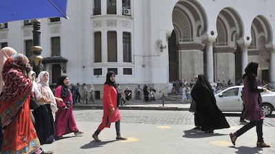 The veil and conservative dress are on the increase in the capital, Algiers, and across Algeria, while bars, restaurants and shops selling alcoholic drinks are shutting down as a wave of religios fundamentalism grips the country. Ouahab Hebbat / AP Photo