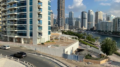 Dorra Bay Tower in Dubai Marina on the JBR side where a car park roof collapsed on Wednesday night. Antonie Robertson / The National