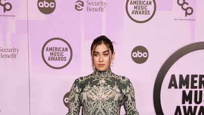 Lauren Jauregui in a Norma Kamali dress. Reuters