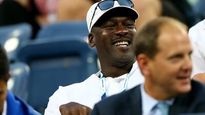 Jordan watches Roger Federer during his match against Marinko Matosevic at the US Open in New York. Getty Images