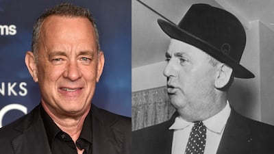 Tom Hanks, left, plays Col Tom Parker, Elvis Presley's manager of more than 20 years. AFP / Getty Images