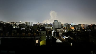 Smoke over the site of an air strike on Sanaa, the Yemeni capital, on Saturday night. Reuters