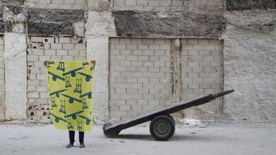 A handout image of Khalid Mezaina’s Observations on Trade, 2015, on display at Sharjah’s Al Haraka Baraka exhibition. Courtesy Khalid Mezaina / Maraya Art Centre